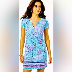 NWOT: Lilly Pulitzer UPF 50+ Sophiletta Dress in Blue Ibiza Now You Sea Me
